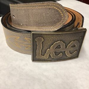 Tony Lama Gray and Brown Leather Belt